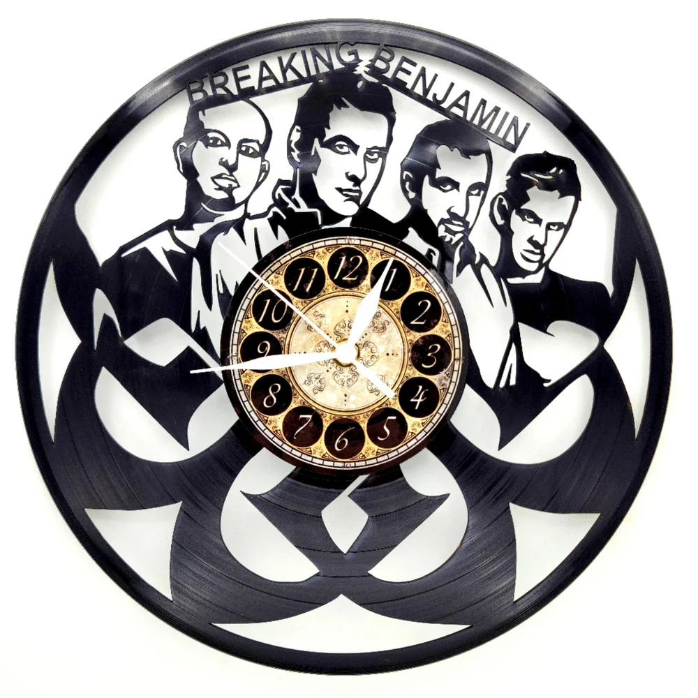 BREAKING BENJAMIN vinyl record clock | wall art decor gift for office, mancave